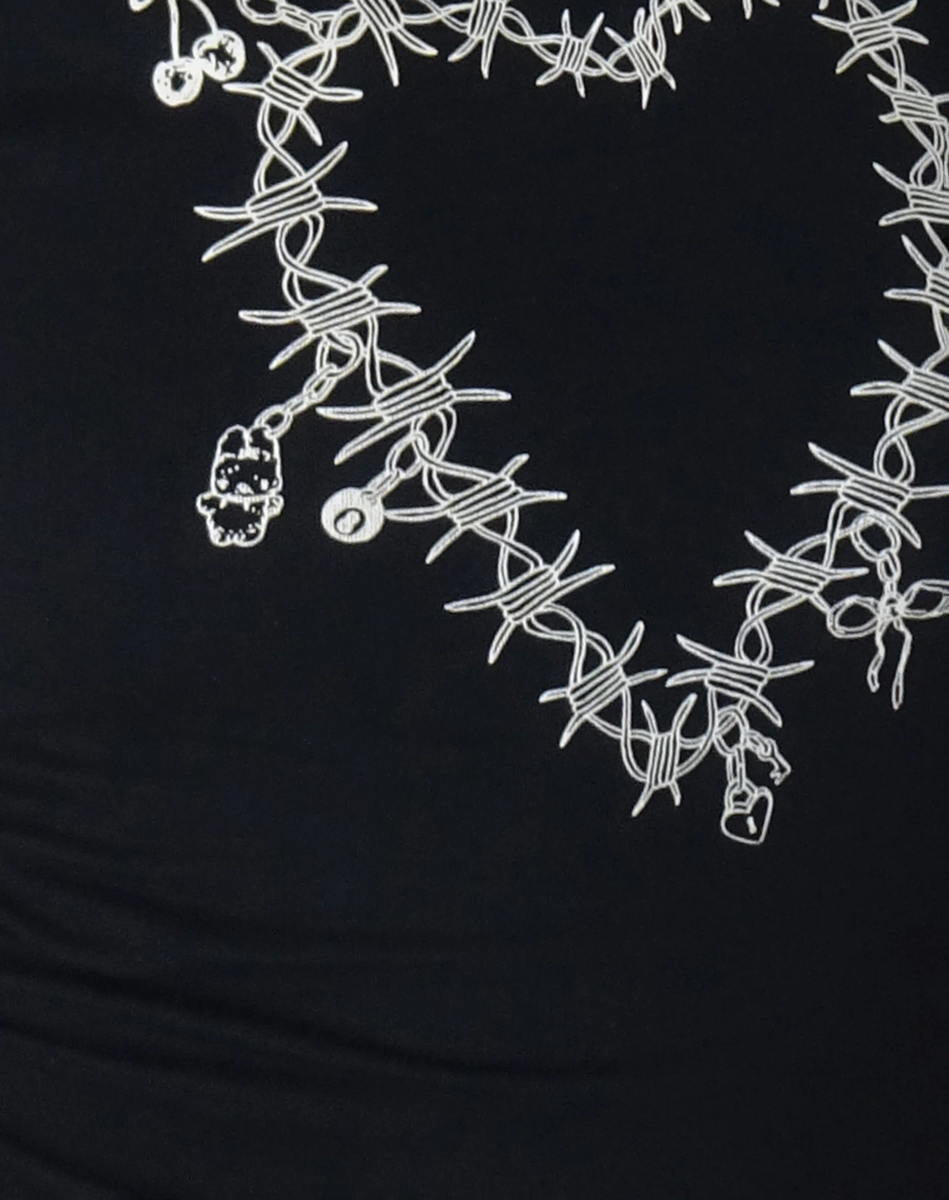 Jonnet Baby Tee in Black with Cutie Thorns Motif - Image 8