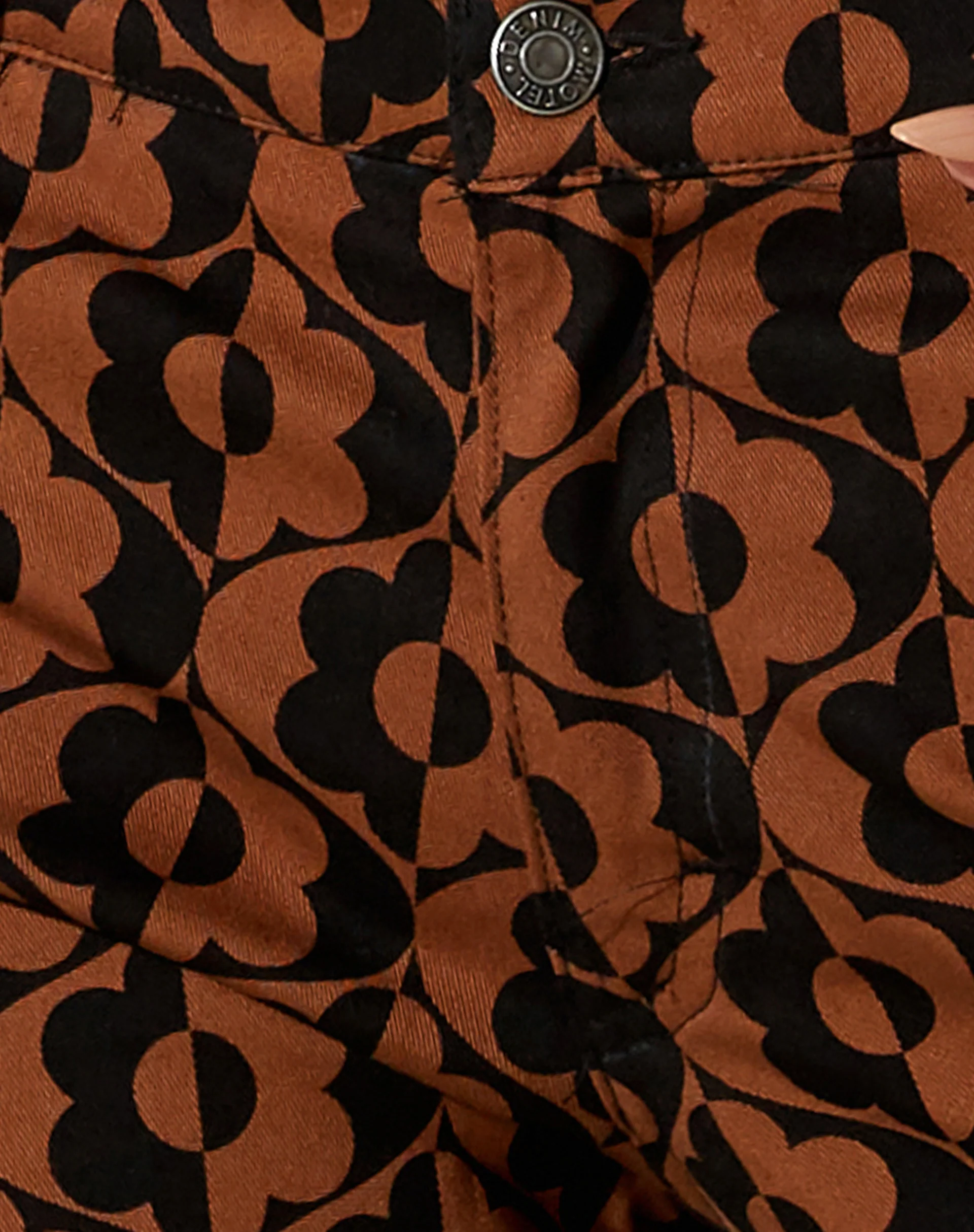 Jopan Flare Trouser in Wavy Flower Brown - Image 5