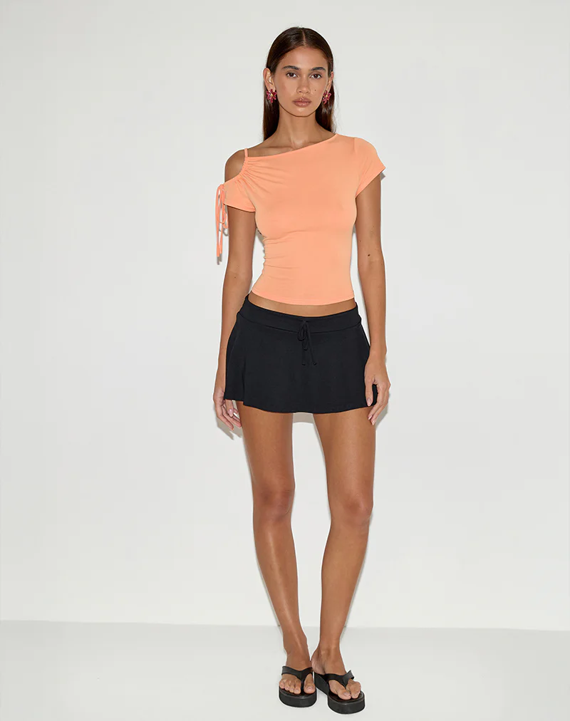 Jophiel Cut Shoulder Top in Cupro Coral - Image 2