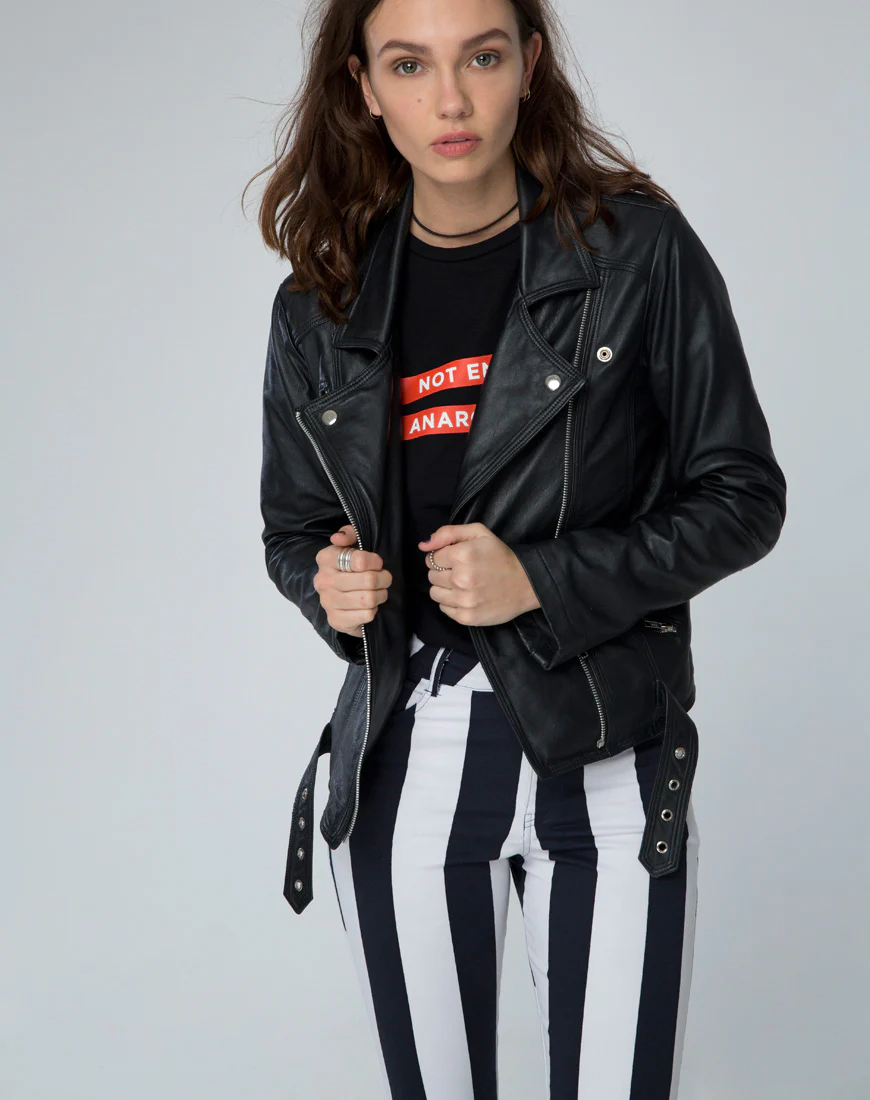 Jordan Jean in Motel Stripe Black and White - Image 4