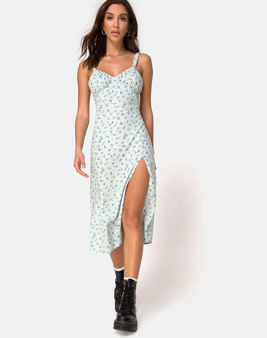 Jova Midi Dress in Pretty Petal Green - Image 6