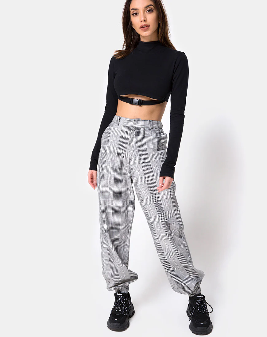 Jubie Cargo Trouser in Charles Check Grey - Image 4