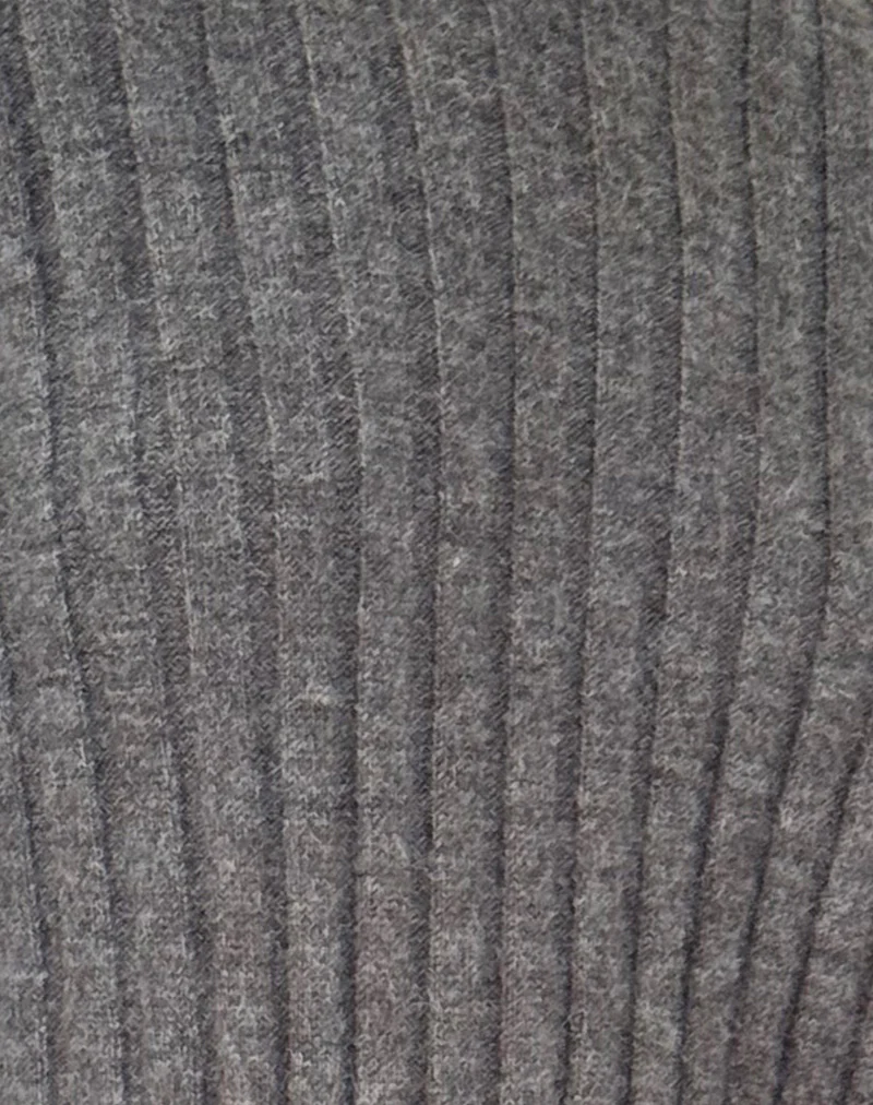 Judah Oversized Chunky Rib Knit Jumper in Charcoal - Image 6