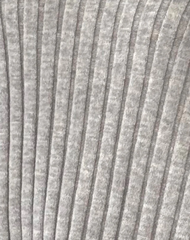 Judah Oversized Chunky Rib Knit Jumper in Light Grey - Image 6