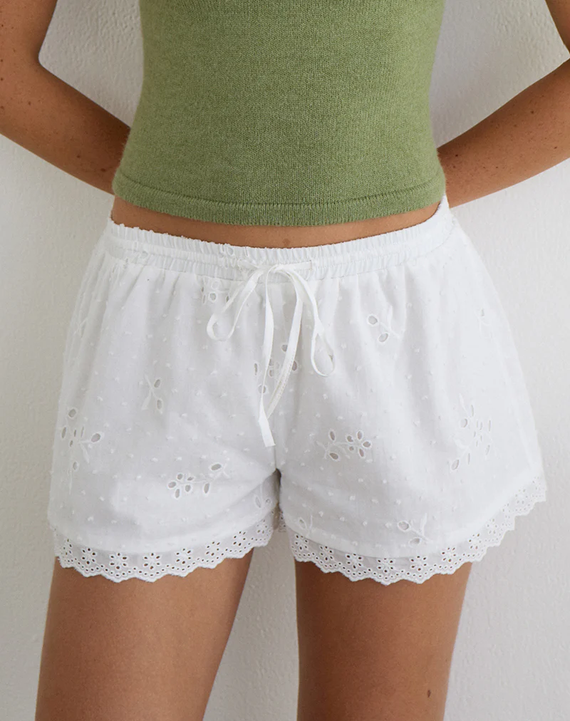 Judy Boxer Short in Broderie White - Image 2