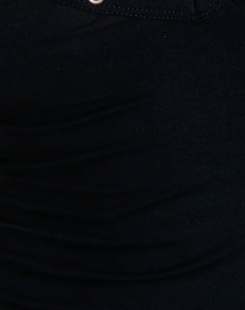 Jugo Halterneck Top in Black with Eyelets - Image 5