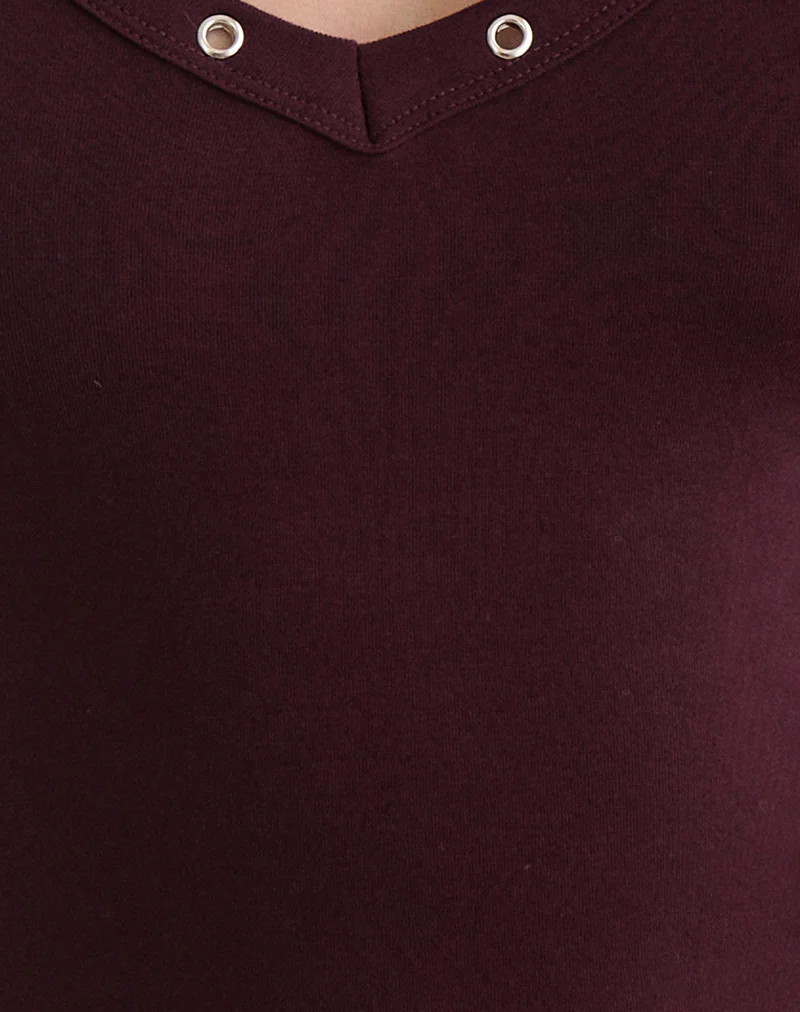 Jugo Halterneck Top in Redwood with Eyelets - Image 6