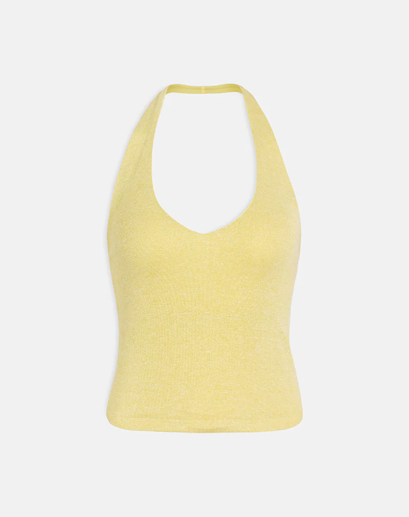 Jules Top in Shimmer Knit Yellow - Image 5