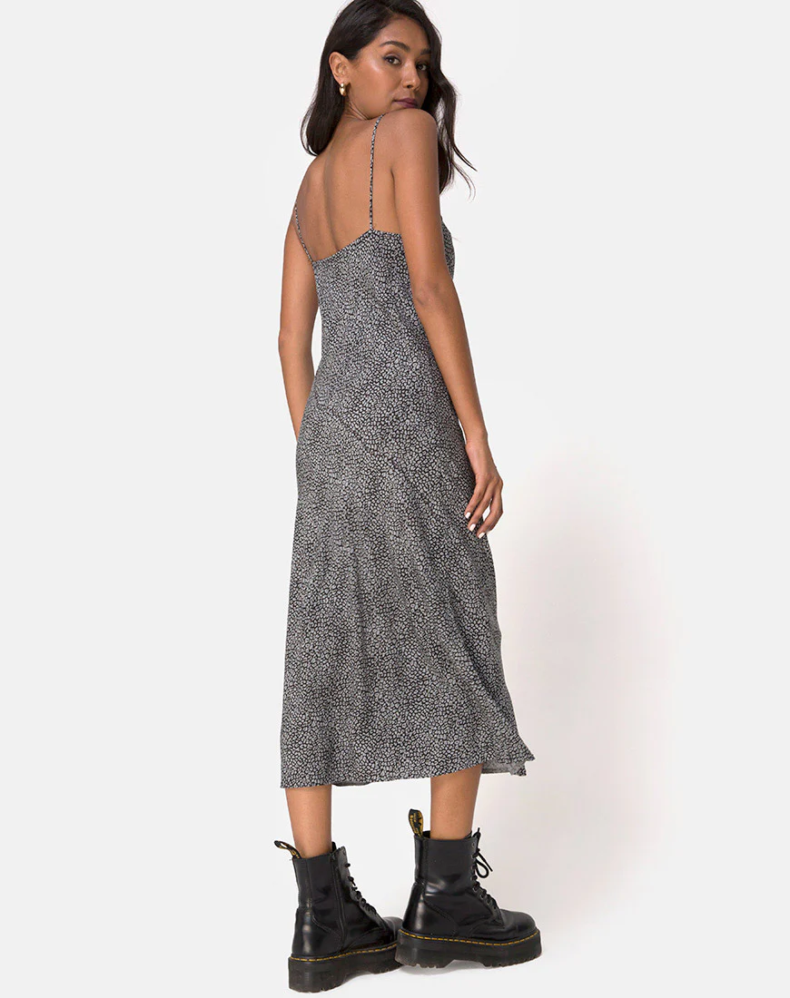 Julia Dress in Ditsy Leopard Grey - Image 2