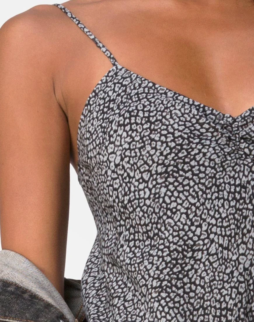 Julia Dress in Ditsy Leopard Grey - Image 5
