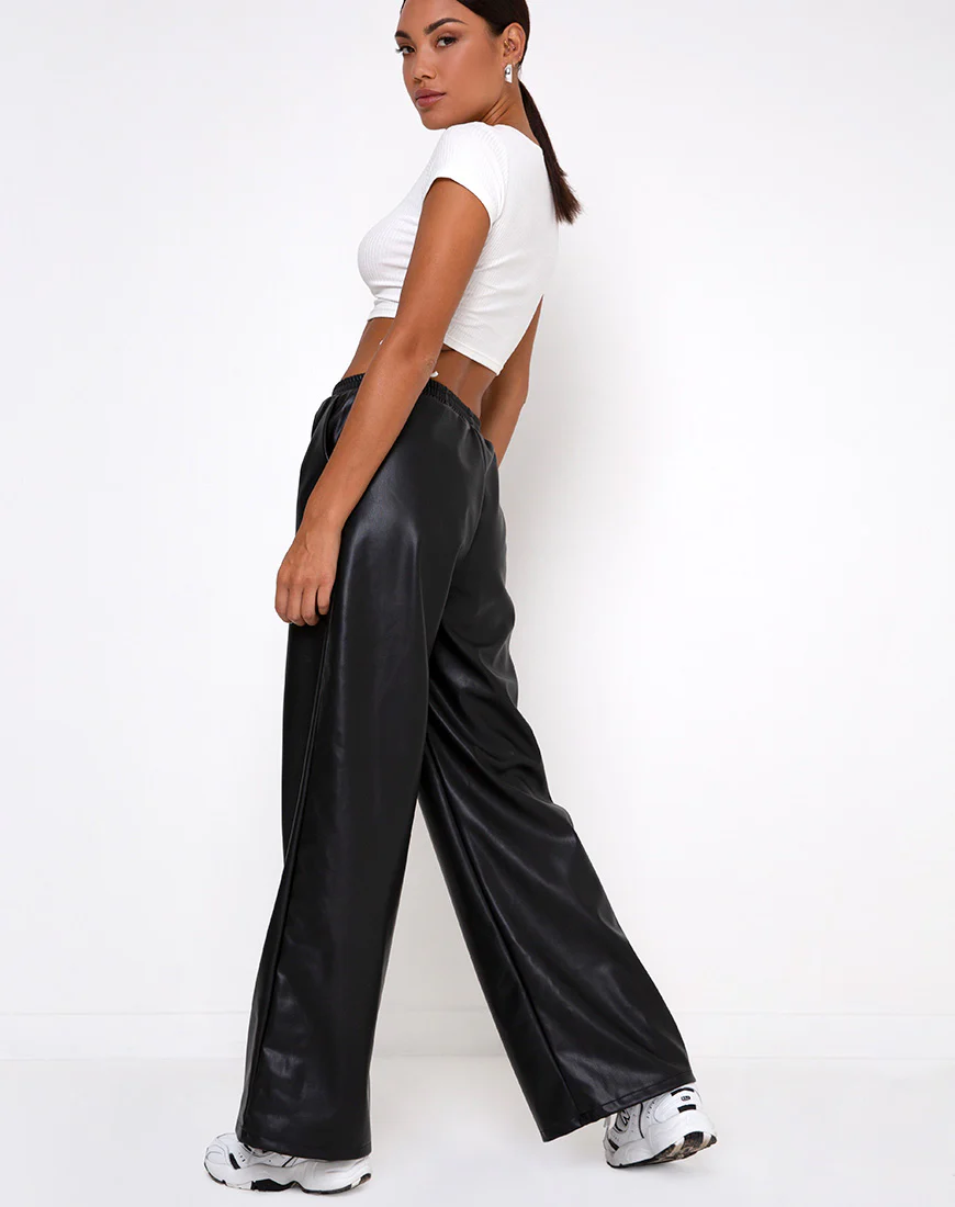 Julio Jogger in PU Black - Image 3