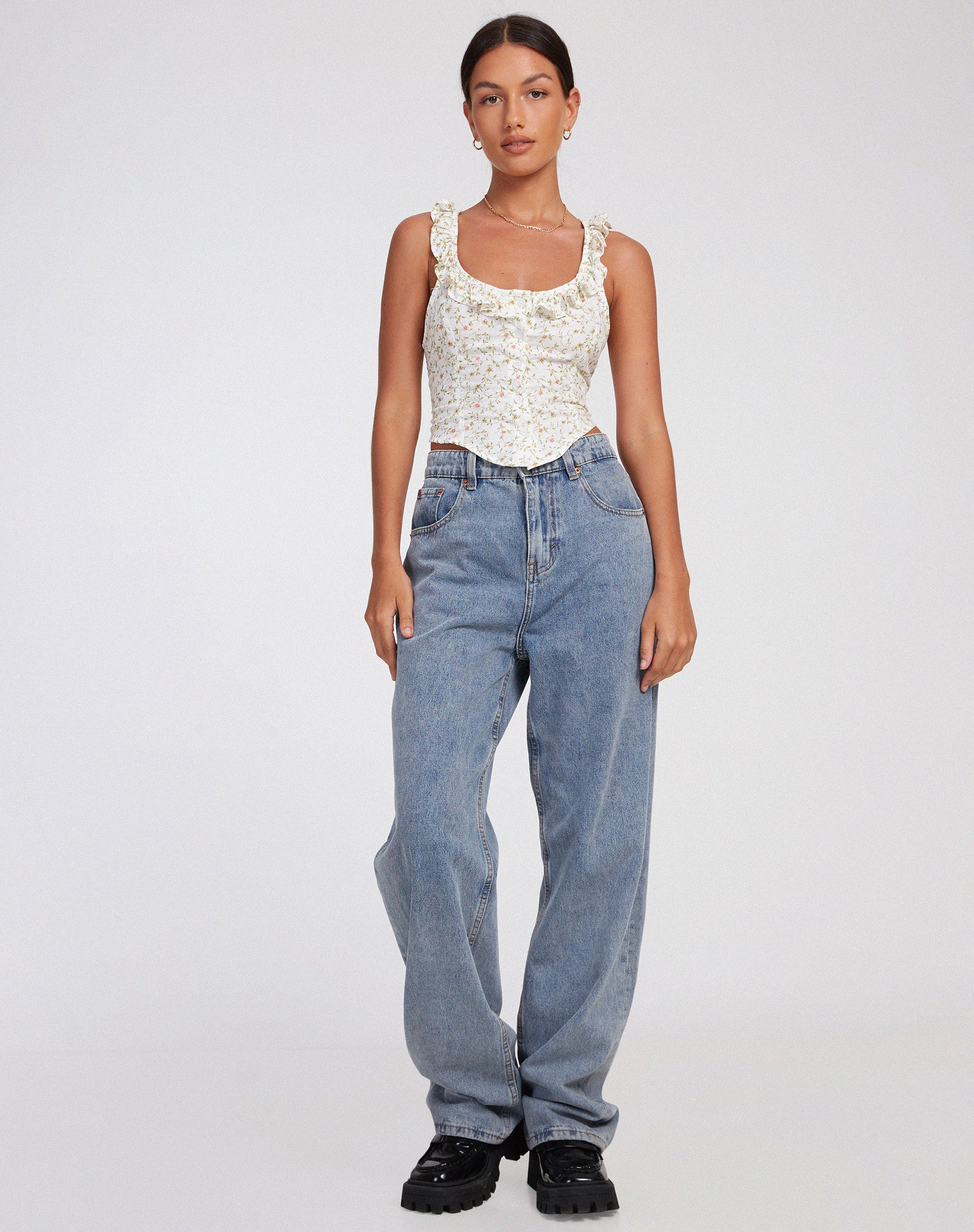 Julka Cami Top in Pretty Petal Ivory - Image 4