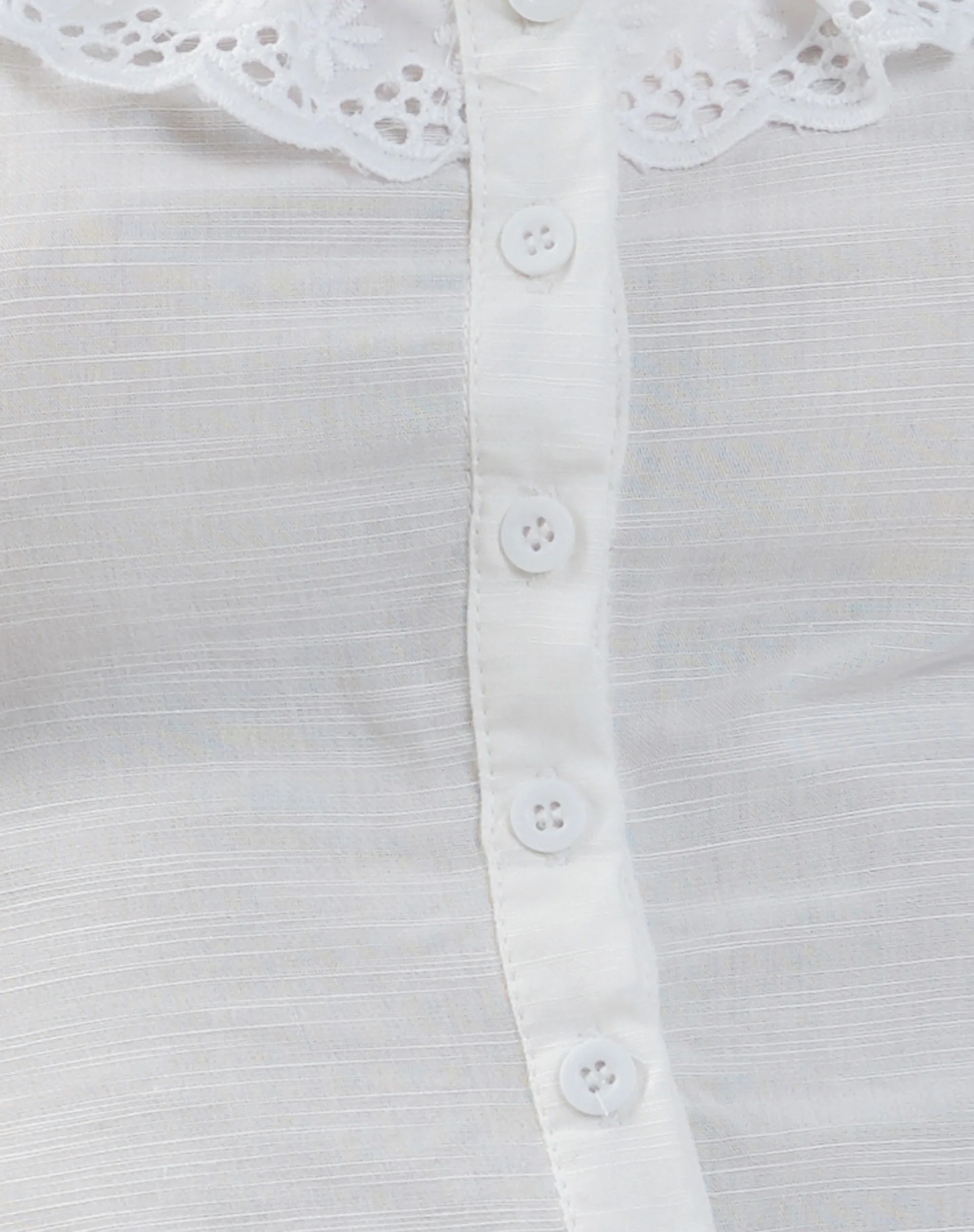 Junko Frill Detail Button Through Top in White - Image 6