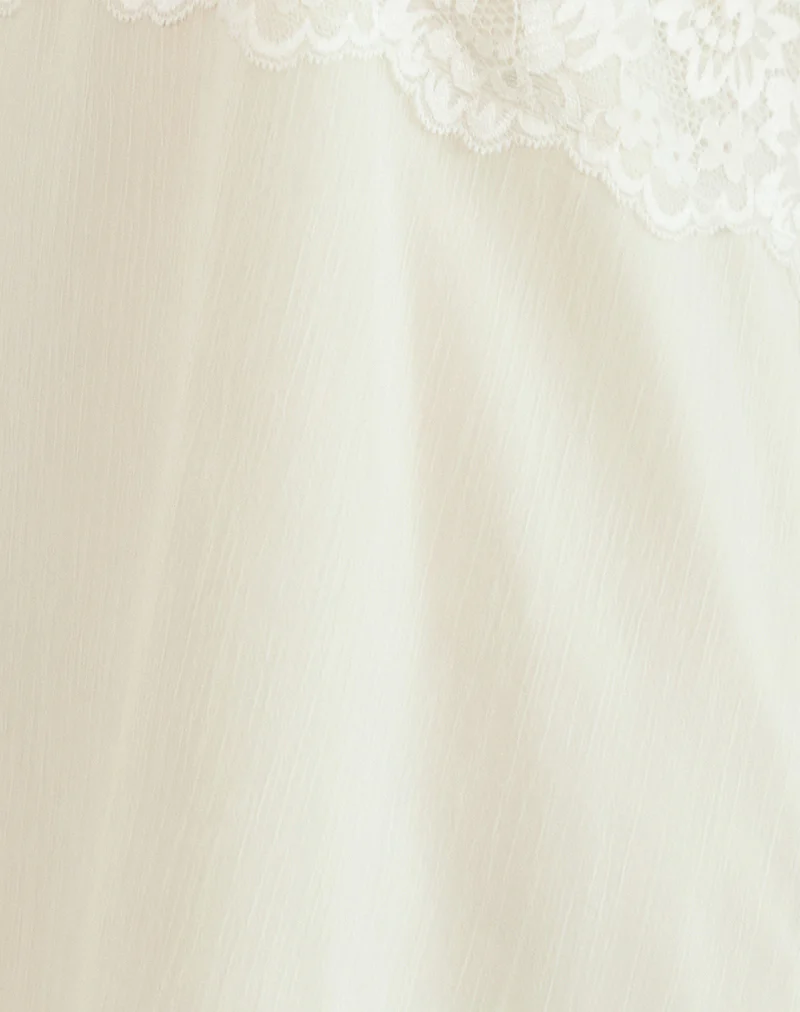 Juvia Babydoll Mini Dress in Chiffon Ivory - Image 7