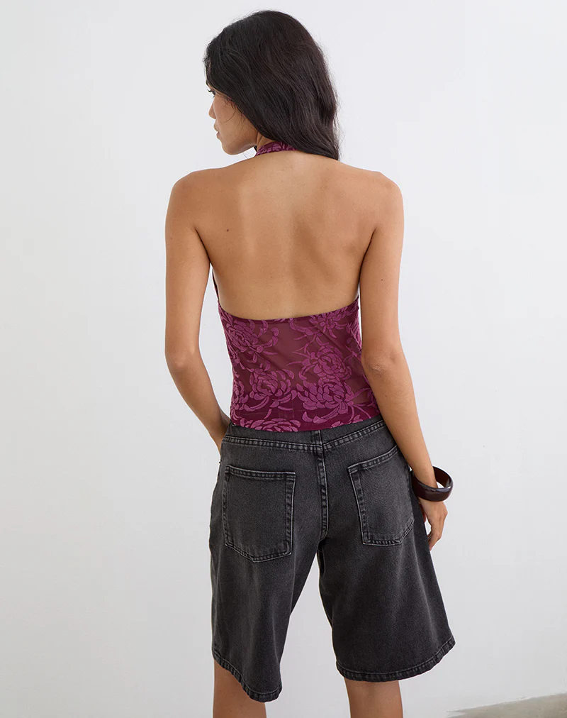 Kadio Top in Flock Shadow Leaf Plum - Image 4
