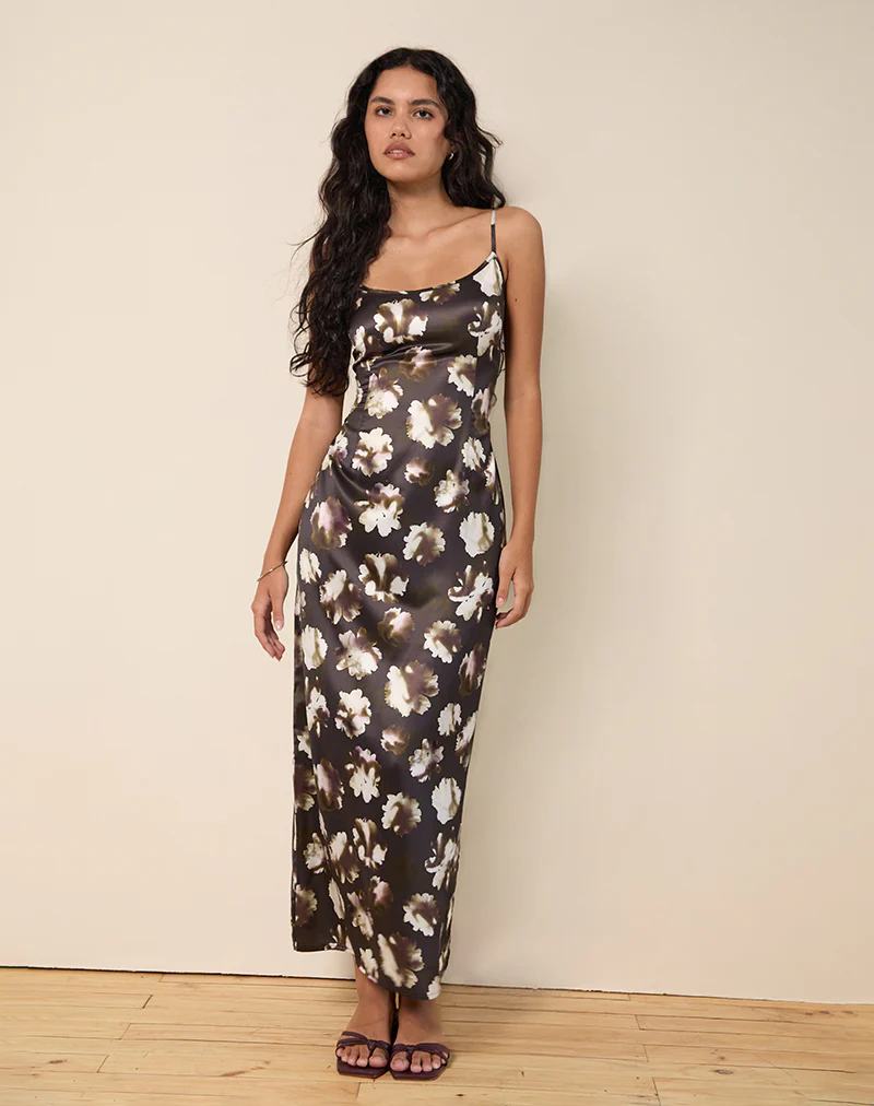 Kafka Maxi Dress in Brown Floral Print - Image 3