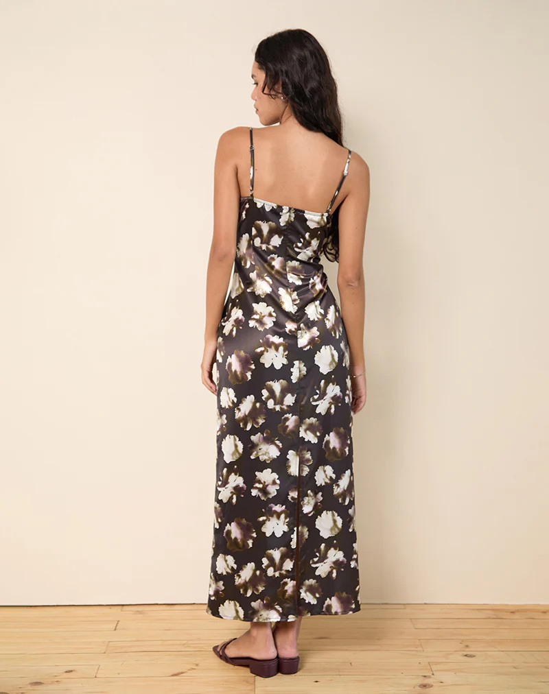 Kafka Maxi Dress in Brown Floral Print - Image 4