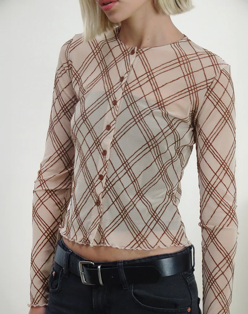 Kahula Shirt in Sketchy Stripe Nude - Image 2