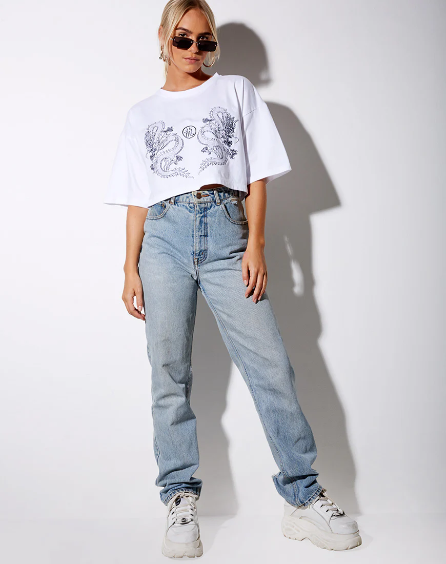 Kai Tee in White Yin Yang Dragon Embro - Image 2