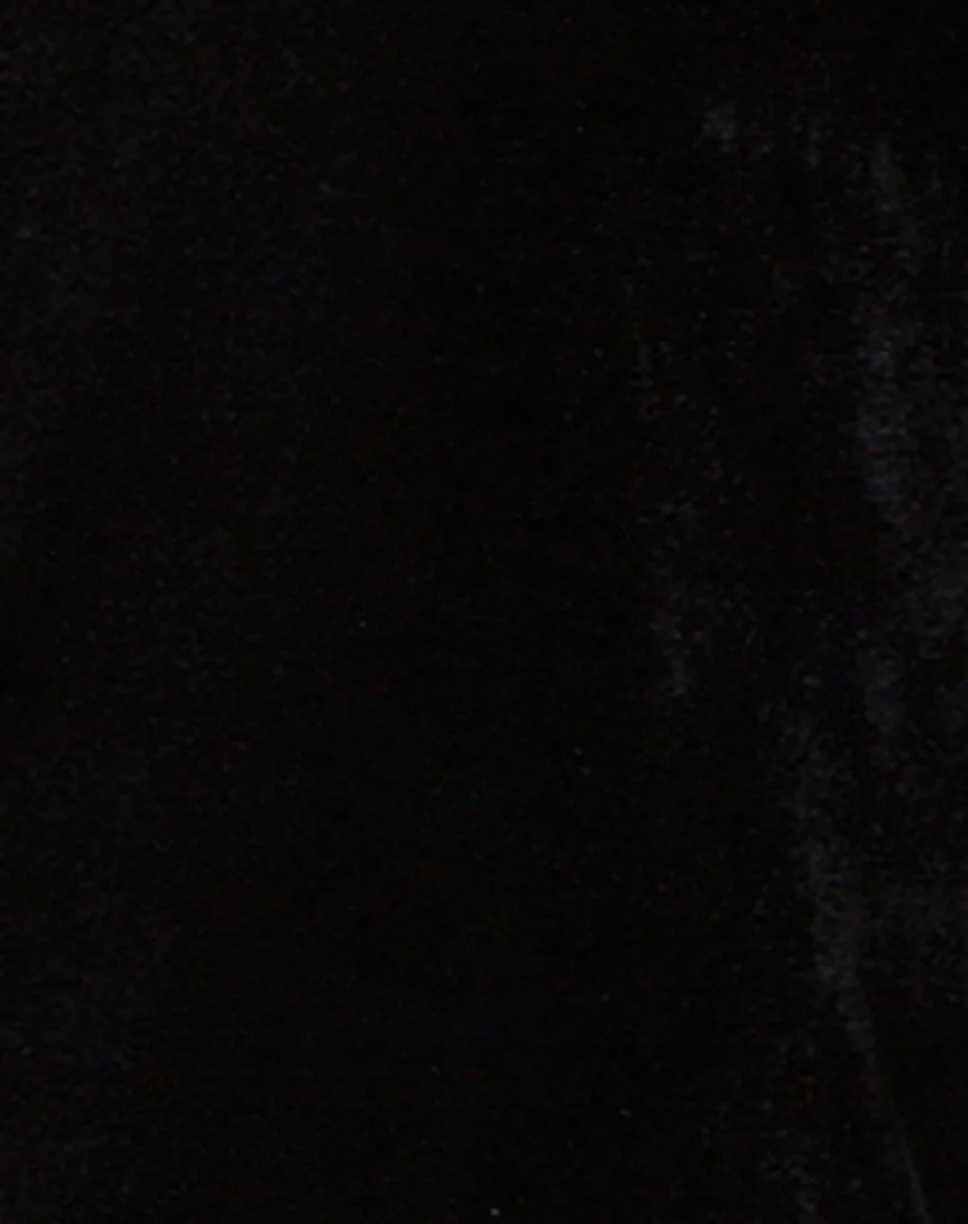 Kaido One Shoulder Bodycon Dress in Velvet Diamond Black - Image 5
