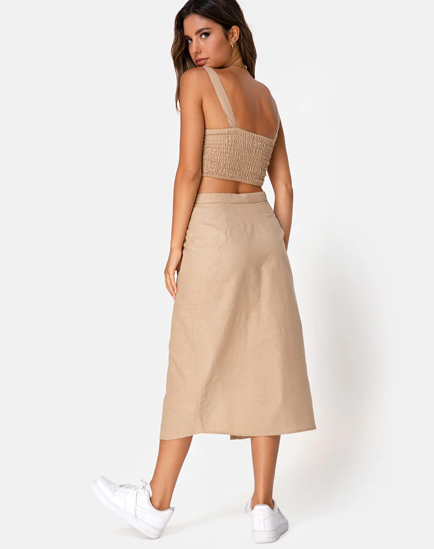 Kaisa Midi Skirt in Taupe - Image 2