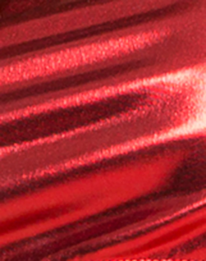 Kala Crop Top in Metallic Shimmer Rust - Image 5