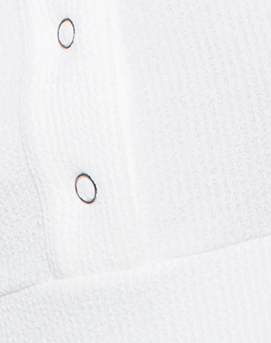 Kalica Crop Top in Baby Rib Ivory - Image 5