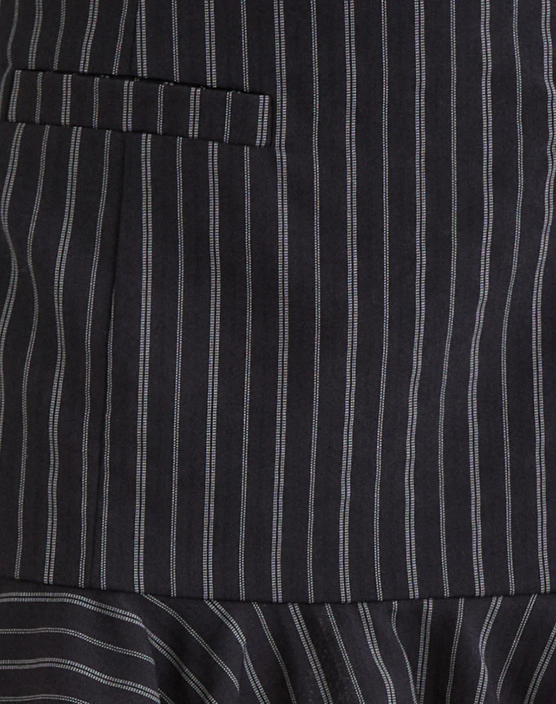 Kalika Mini Skirt in Tailoring Stripe Black - Image 6