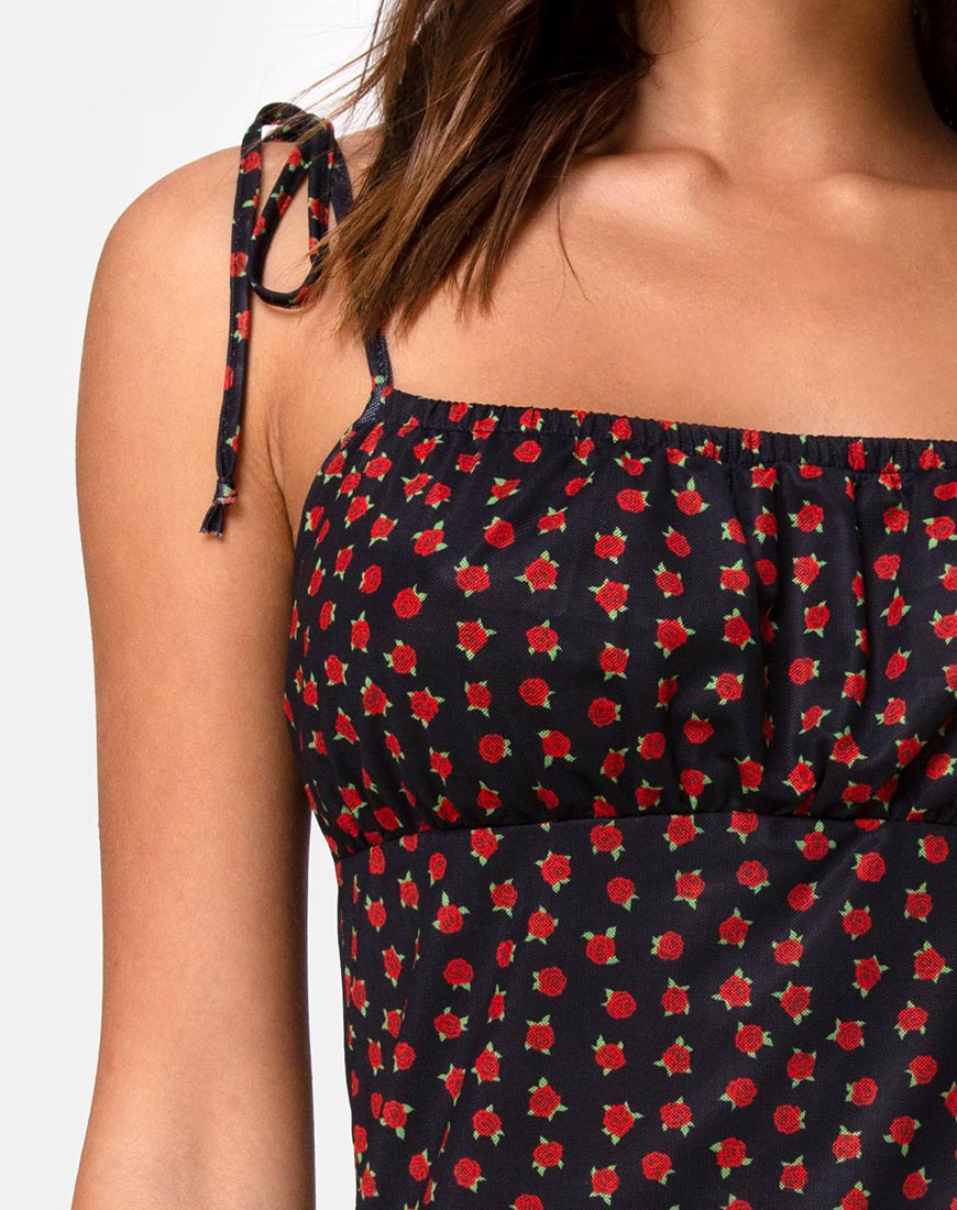 Kaline Dress in Dotty Rose Net - Image 5