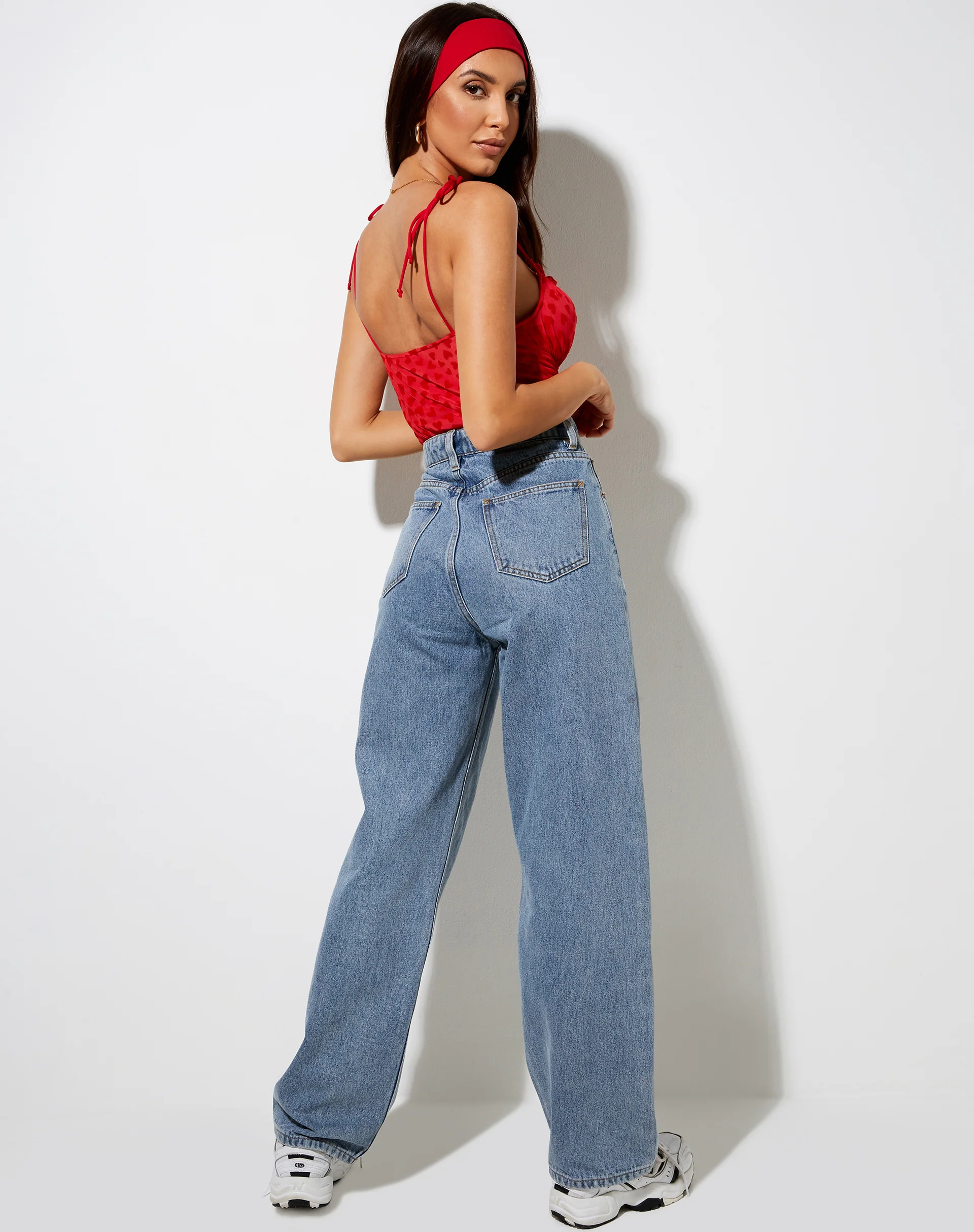 Kalos Cami Top in Red Mesh Red Heart Flock - Image 5