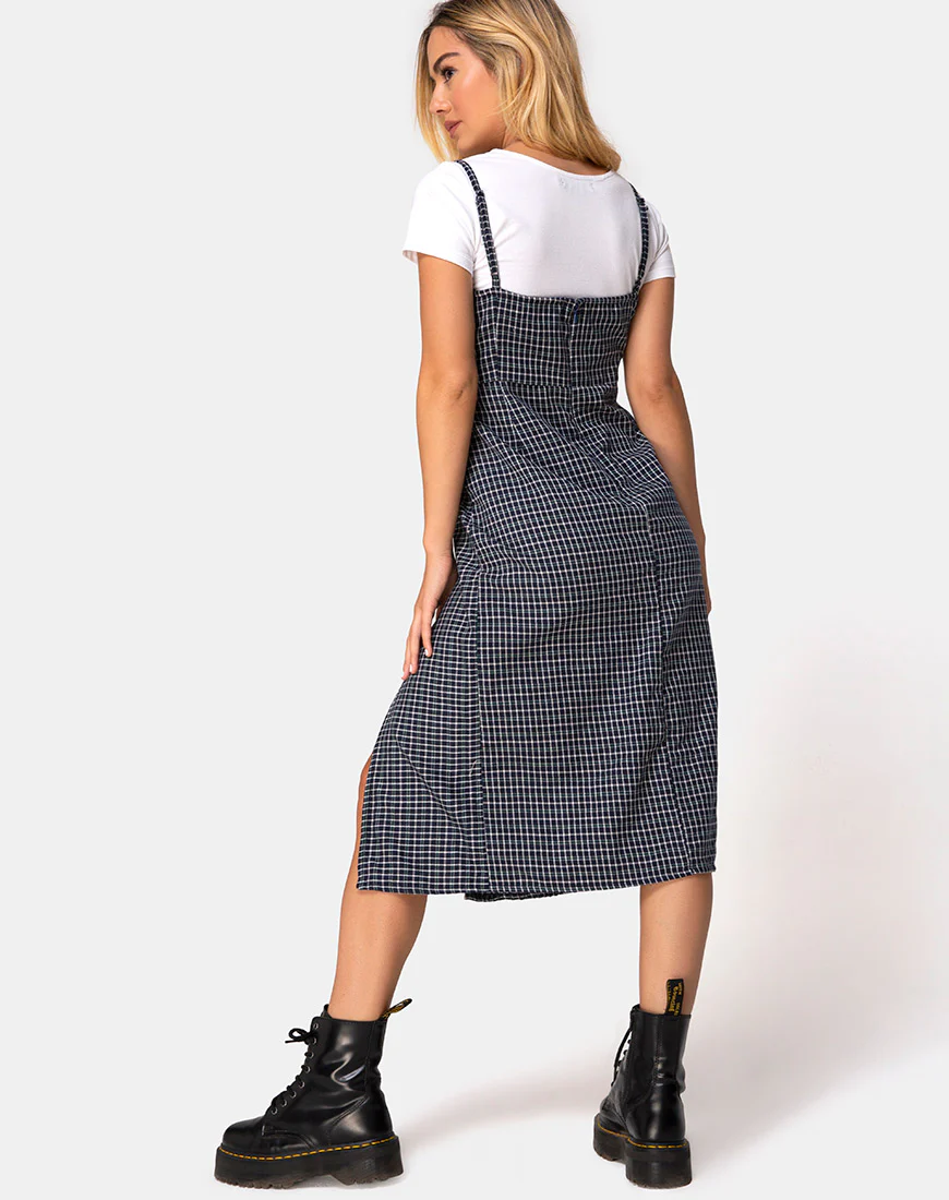 Kaoya Dress in Check Green Black - Image 4
