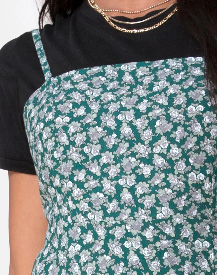 Kaoya Midi Dress in Floral Bloom Green - Image 5