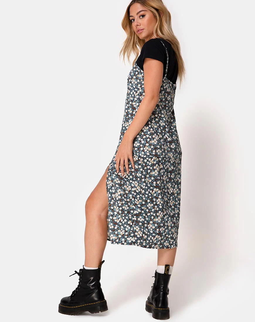 Kaoya Dress in Floral Field Navy - Image 2