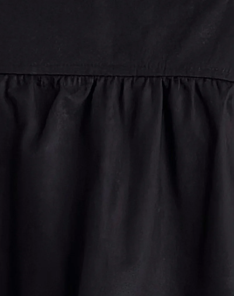 Karana Peplum Top in Poplin Black - Image 6