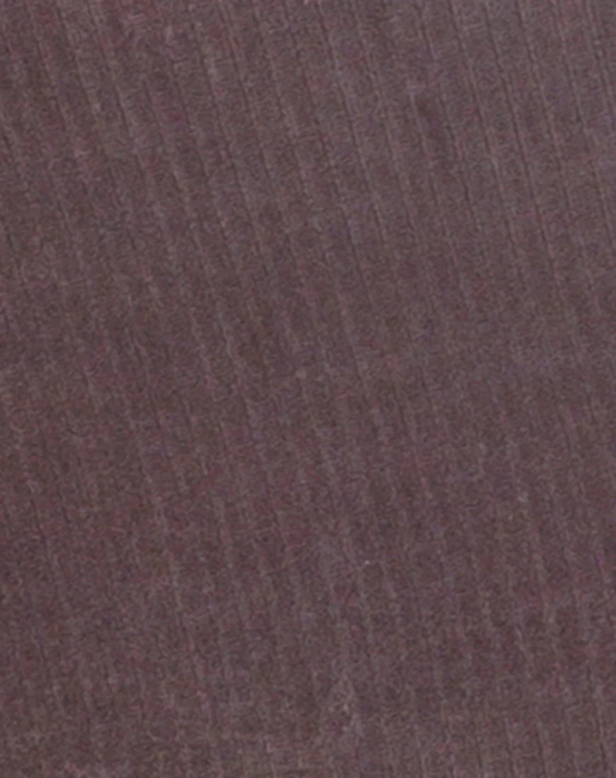 Kardie Bodycon Dress in Mocha Velvet Rib - Image 5