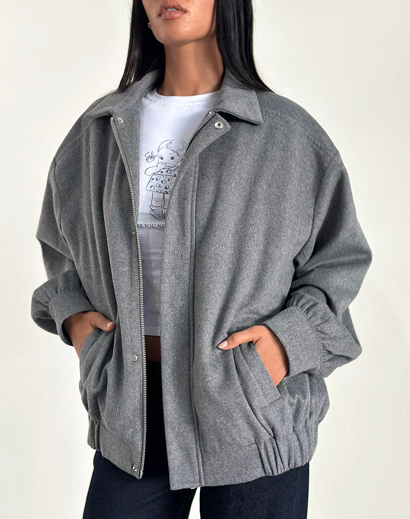 Karinta Jacket in Grey Marl Wool - Image 3