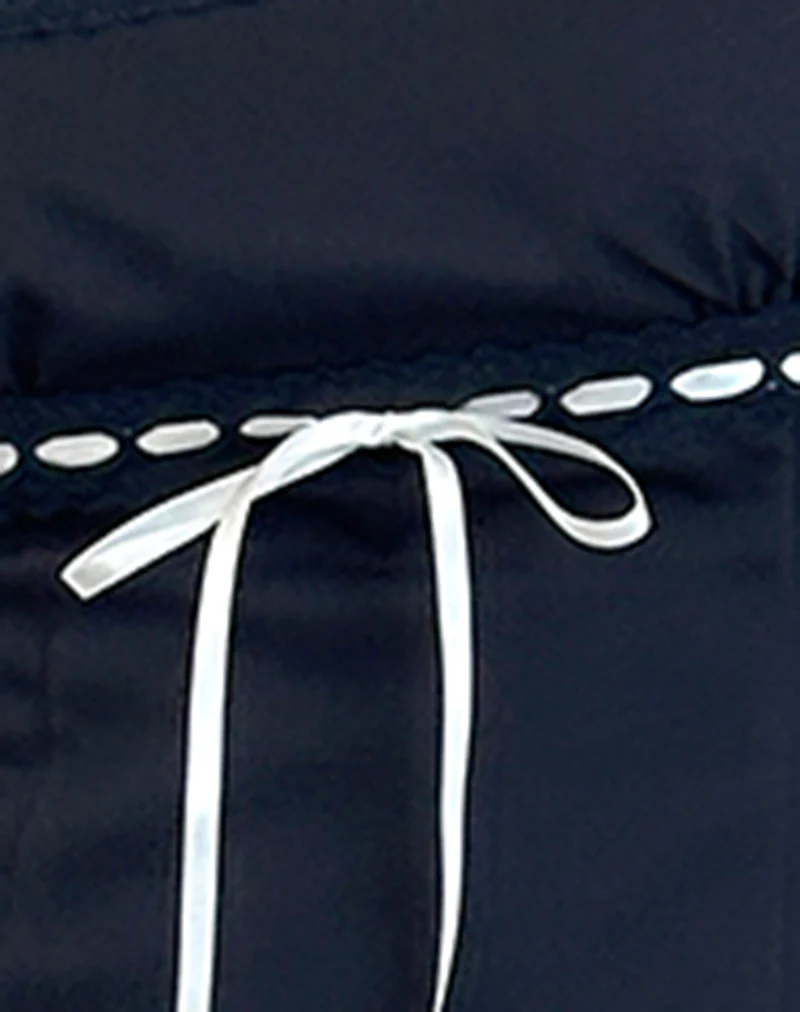 Karisa Cami Top in Navy with White Binding - Image 5