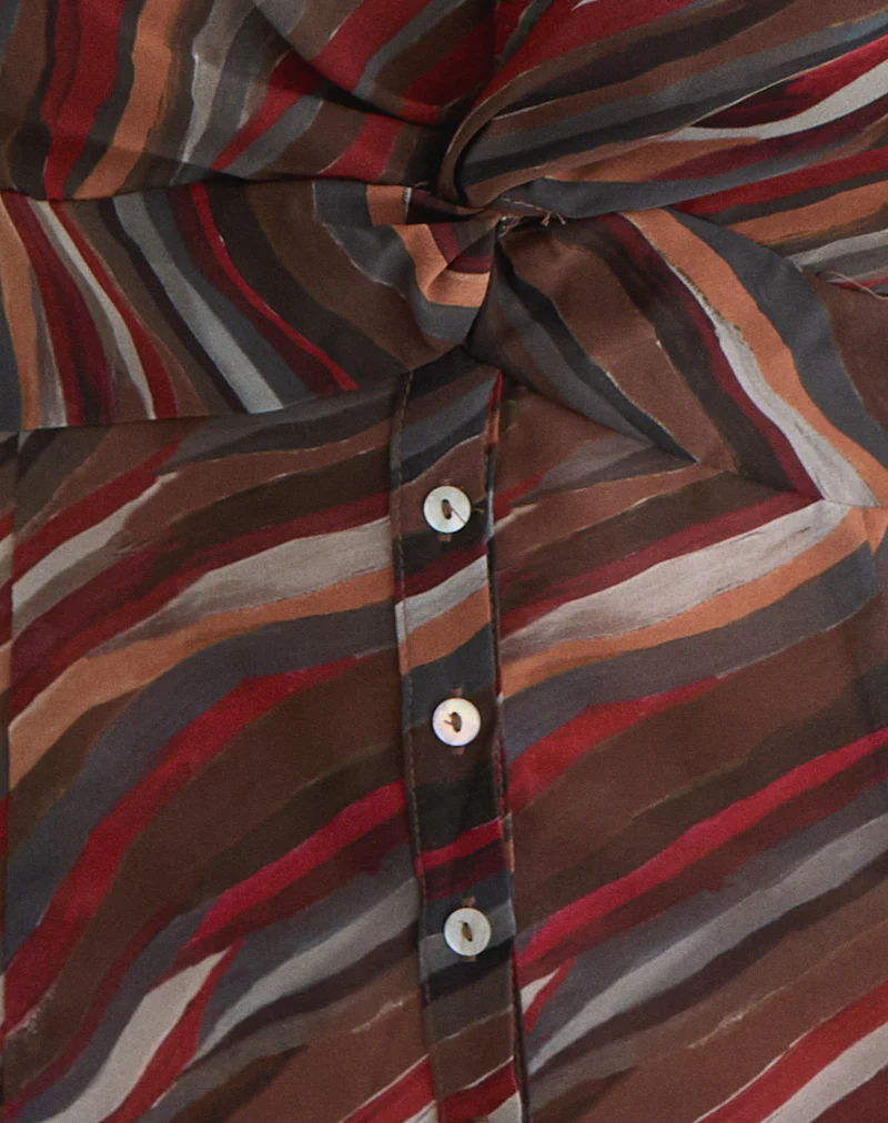 Karisma Shirt in Chiffon 70's Shadow Stripe - Image 5