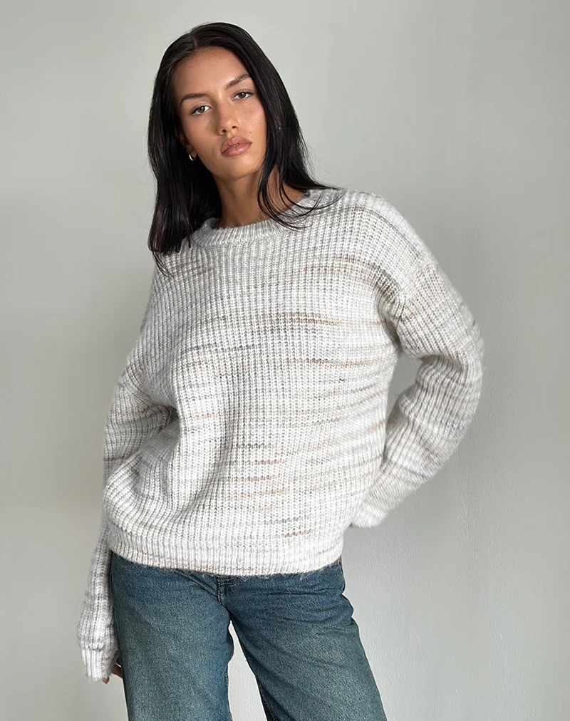 Karu Jumper in Neutral Brushed Knit - Image 5
