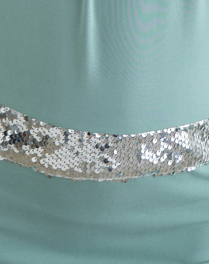 Karuna High Neck Maxi Dress in Aqua Grey - Image 7