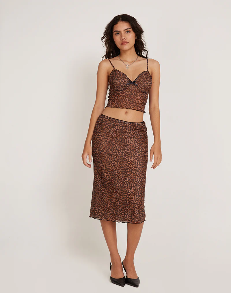 Kasilia Cami Top in Mesh Rar Leopard - Image 4