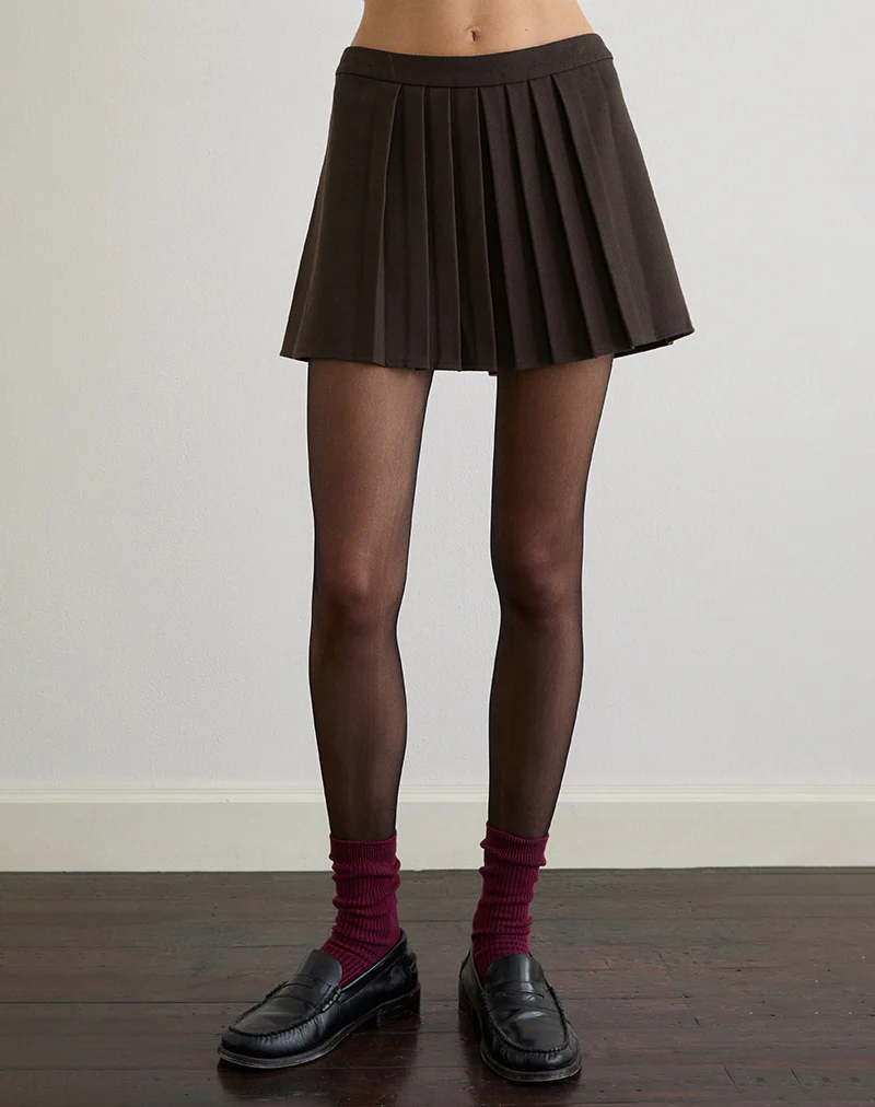 Kassine Mini Skirt in Tailoring Brown - Image 2