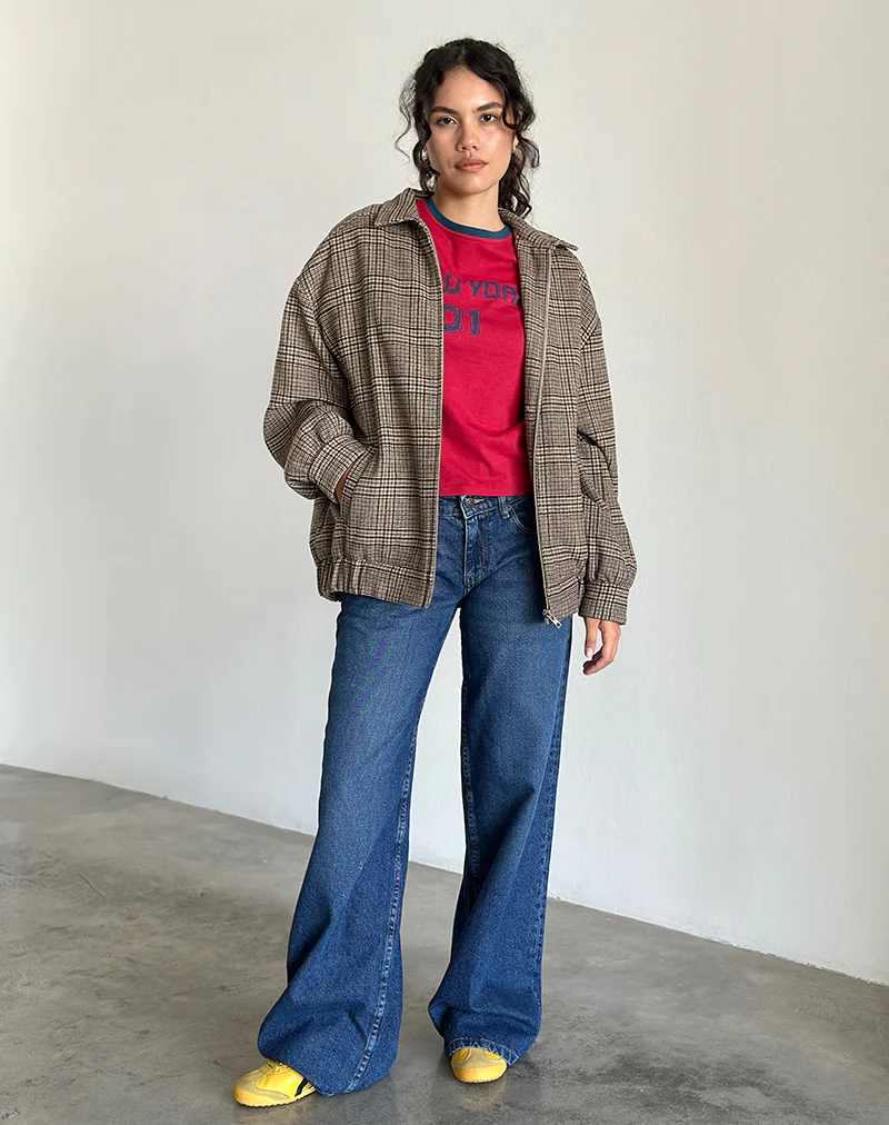 Kassira Jacket in Tonal Brown Check - Image 2