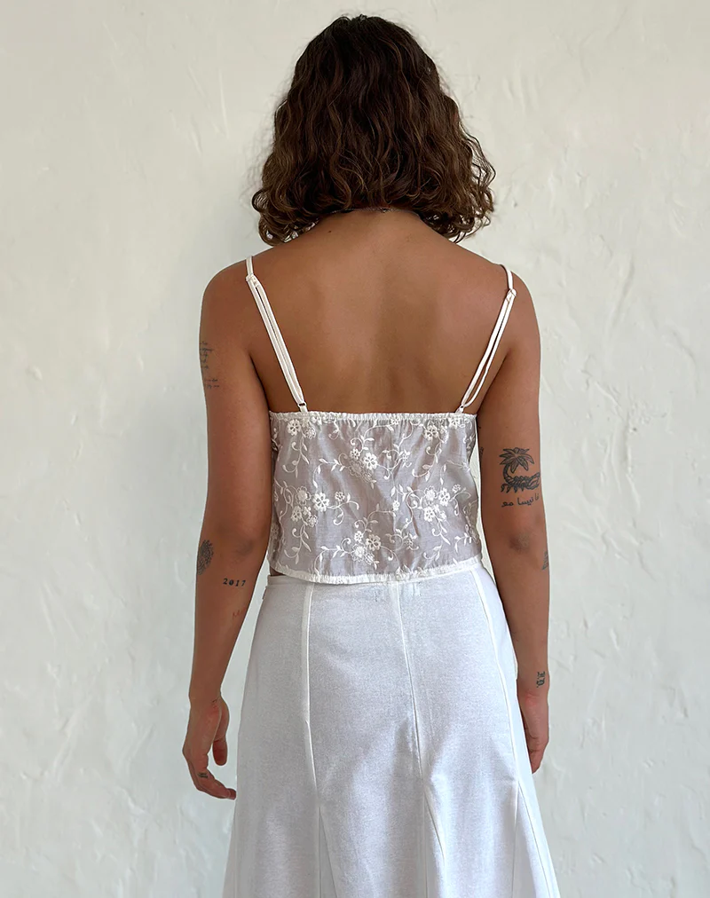 Kasturi Top in Broderie White - Image 3