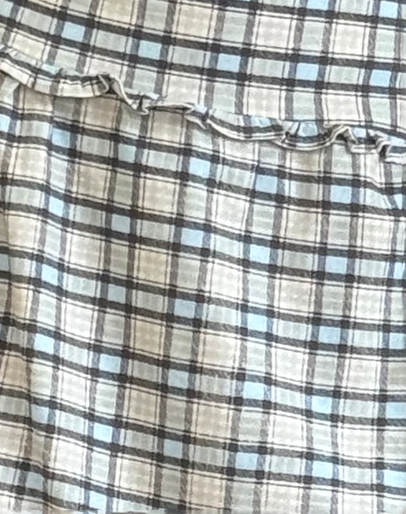 Kasya Midi Skirt in Pastel Blue Tartan - Image 6