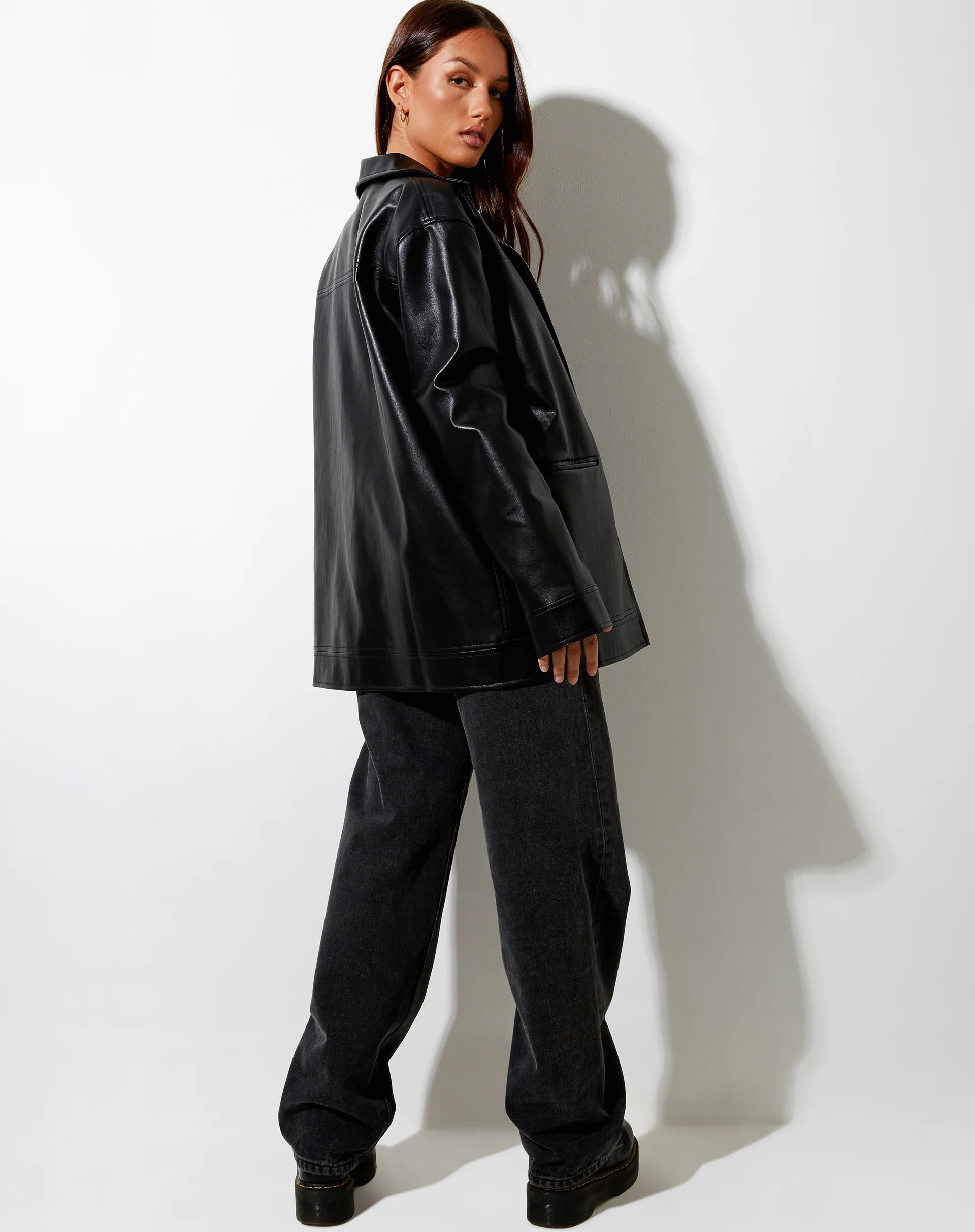 Katana Jacket in Pu Black - Image 5
