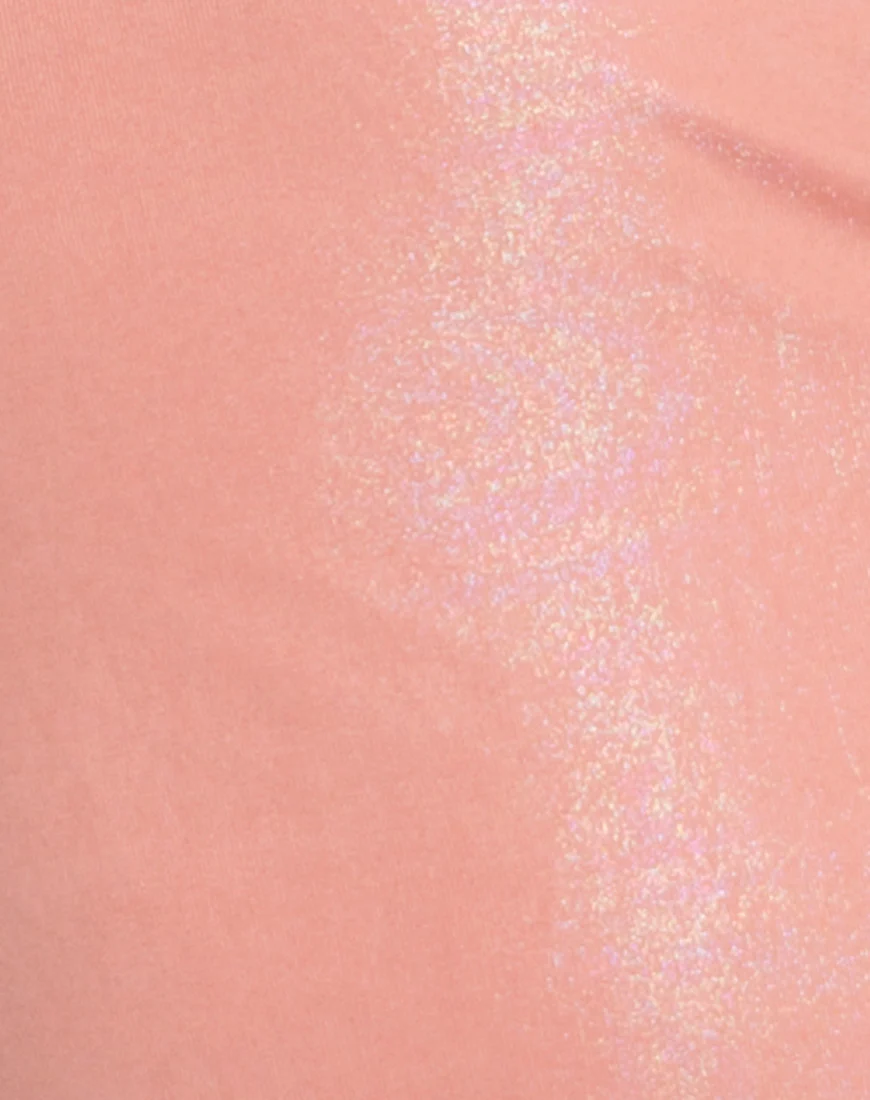 Kate Slip Dress in Peach Blush Pearlescent Shimmer - Image 5