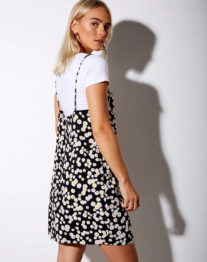Katya Dress in Mini Daisy Black - Image 2