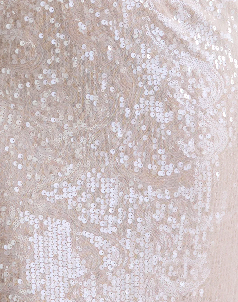 Kavivi Midi Skirt in Sequin Baby Pink - Image 6
