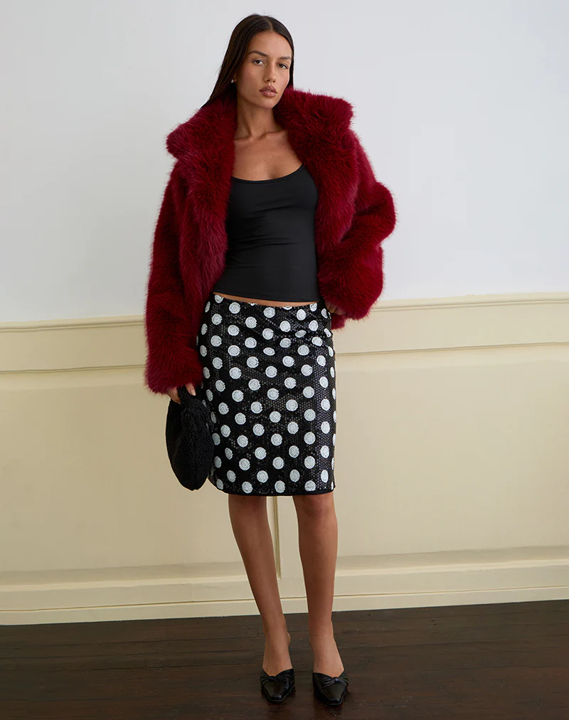 Kavivi Midi Skirt in Polka Sequin Monochrome - Image 3